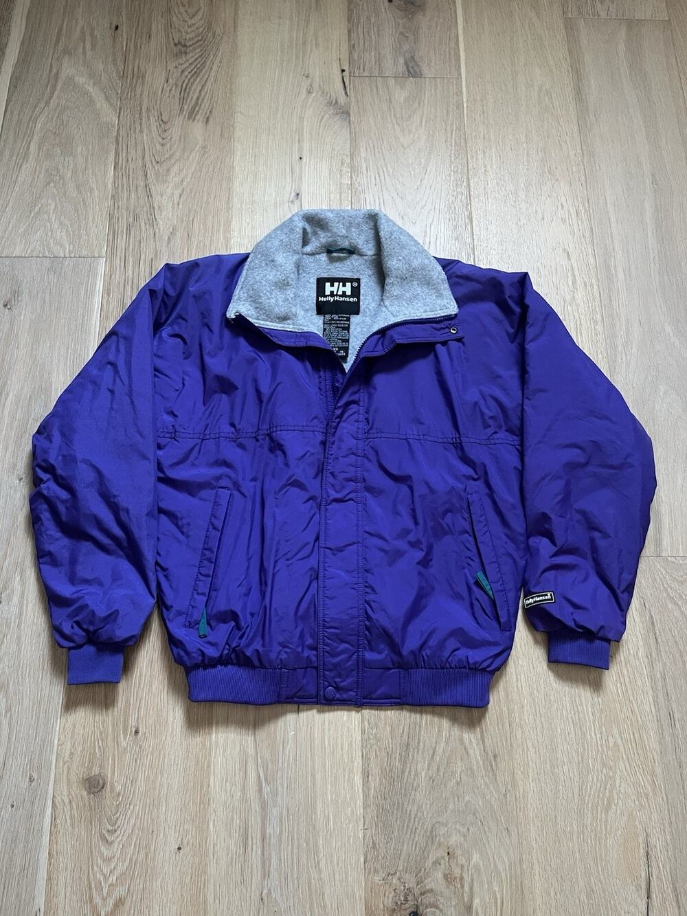 Vintage Helly Hansen Ski Jacket Warm Lined Womens XS Purple Waterproof Hiking